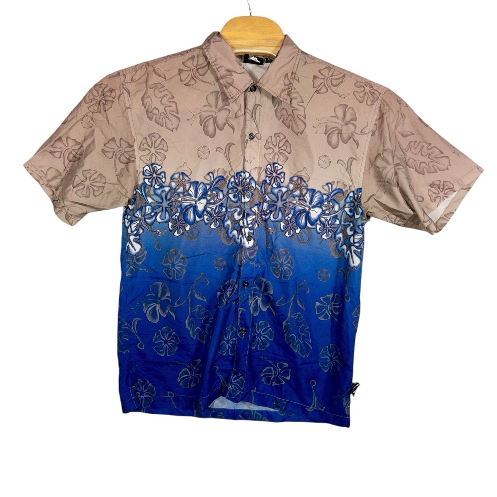 Vintage No Fear Hawaiian Shirt Mens Sz L‎ Beachwear Button Down Shirt Y2k 90s